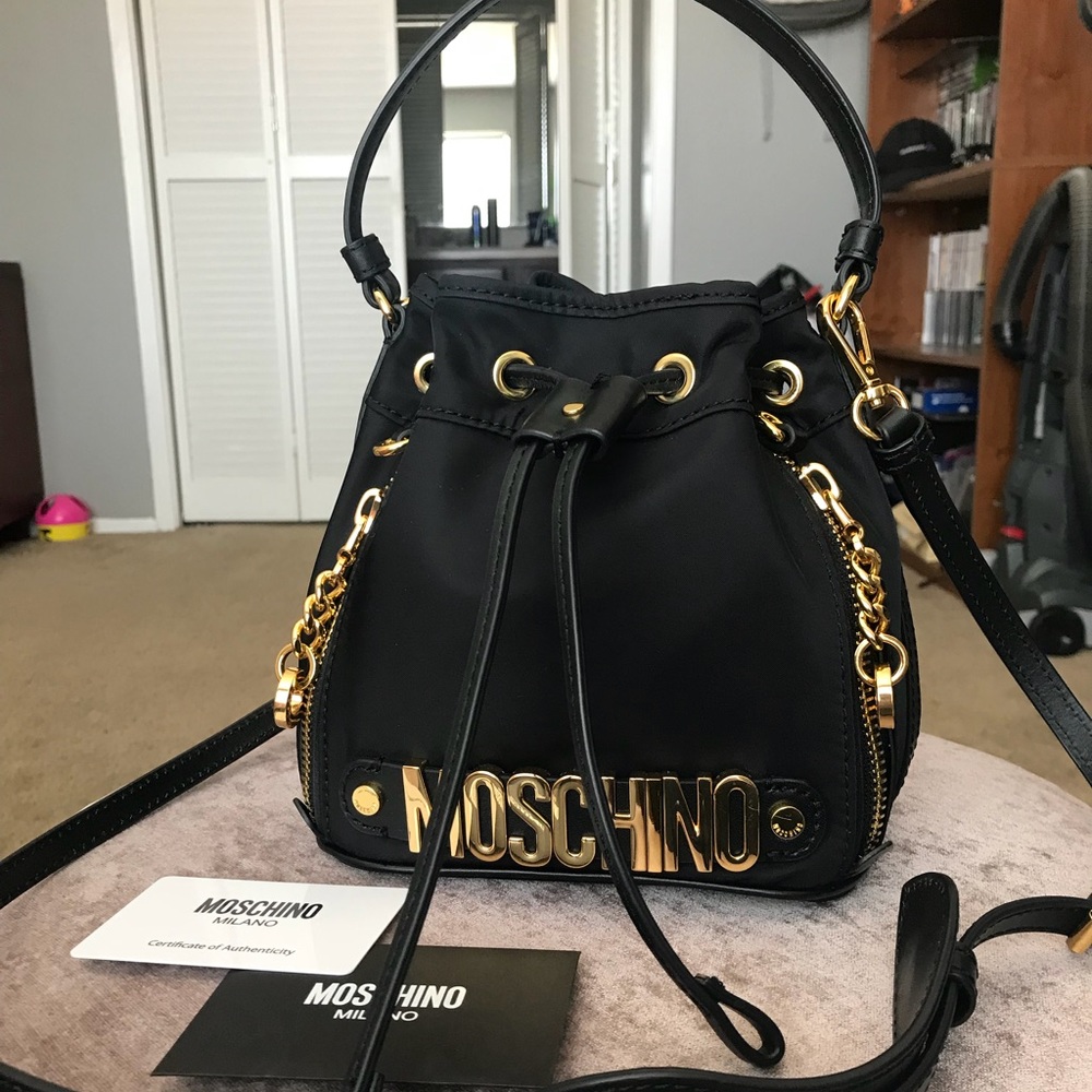 Authentic Moschino nylon bucket bag